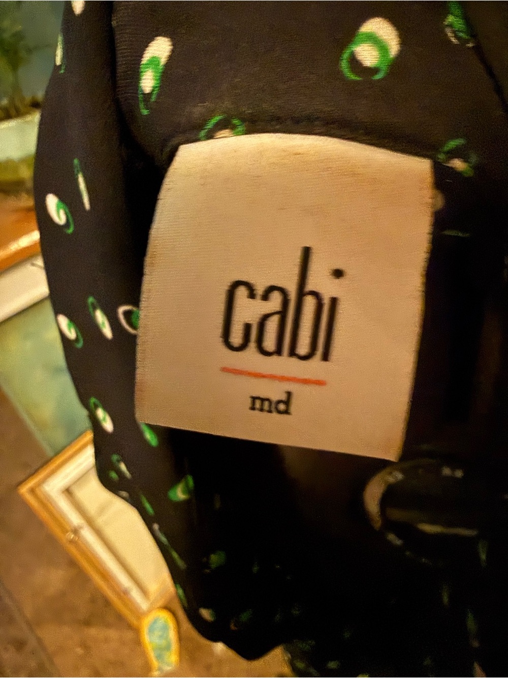 CAbi Martini Blouse Medium Oversized Tunic Button Down Geometric Print - Picture 4 of 6